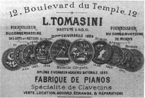 Business Card of Louis Tomasini, ca. 1889